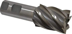 Interstate - 1-1/2", 2" LOC, 1" Shank Diam, 4-1/2" OAL, 6 Flute, High Speed Steel Square End Mill - Single End, Uncoated, Spiral Flute, 30° Helix, Right Hand Cut, Right Hand Flute - Benchmark Tooling
