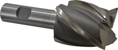 Interstate - 1-3/4", 2" LOC, 3/4" Shank Diam, 4-1/2" OAL, 4 Flute, High Speed Steel Square End Mill - Single End, Uncoated, Spiral Flute, 30° Helix, Right Hand Cut, Right Hand Flute - Benchmark Tooling