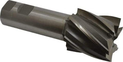 Interstate - 2", 2" LOC, 1-1/4" Shank Diam, 5-1/2" OAL, 6 Flute, High Speed Steel Square End Mill - Single End, Uncoated, Spiral Flute, 30° Helix, Right Hand Cut, Right Hand Flute - Benchmark Tooling