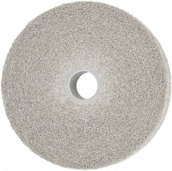 3M - 6" Diam, 1" Face Width, 1" Center Hole, Medium Grade, Aluminum Oxide Deburring Wheel - Convolute, Hard Density 8 Grade, 6,000 RPM - Benchmark Tooling