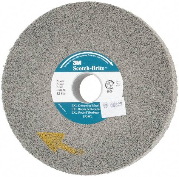 3M - 6" Diam, 1" Face Width, 1" Center Hole, Fine Grade, Silicon Carbide Deburring Wheel - Convolute, Hard Density 9 Grade, 6,000 RPM - Benchmark Tooling