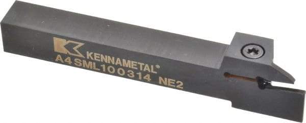 Kennametal - External Thread, 0.55" Max Depth of Cut, 3mm Min Groove Width, 5" OAL, Left Hand Indexable Grooving Cutoff Toolholder - 5/8" Shank Height x 5/8" Shank Width, A4..03.. Insert Style, A4SM Toolholder Style, Series A4 - Benchmark Tooling