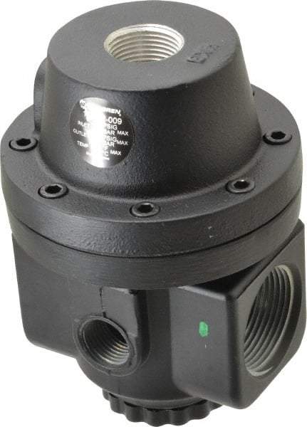 Norgren - 1-1/4 NPT Port, 300 CFM, Zinc/Aluminum Air Pilot Operated Regulator - 10 to 400 psi Range, 400 Max psi Supply Pressure, 4.16" Wide x 5.97" High - Benchmark Tooling