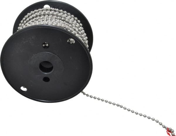 Made in USA - Number 10 Trade Size Stainless Steel Ball Chain - 0.178 Inch Ball Diameter, 80 Lbs. Tensile Strength, 100 Ft. Long , 48.5 Balls per Foot - Benchmark Tooling