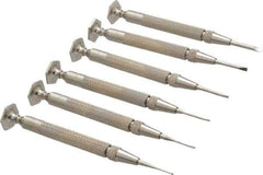 Starrett - 6 Piece Slotted Screwdriver Set - Round Shank, Blade Sizes: Length 5/8 - Benchmark Tooling