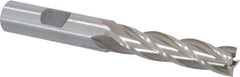 Interstate - 7/16", 1-3/4" LOC, 1/2" Shank Diam, 3-3/4" OAL, 4 Flute, High Speed Steel Square End Mill - Single End, Uncoated, Spiral Flute, 30° Helix, Right Hand Cut, Right Hand Flute - Benchmark Tooling