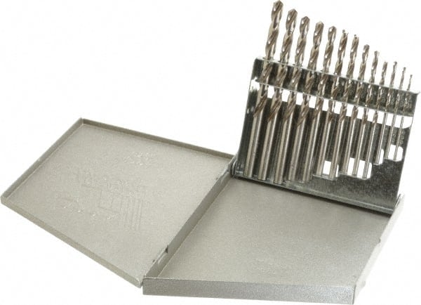 Triumph Twist Drill - 1/16 to 1/4", 118° Point, Bright Finish, High Speed Steel Jobber Length Drill Bit Set - Benchmark Tooling