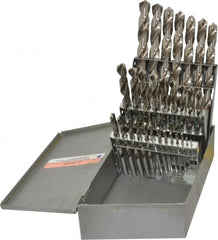 Drill Bit Set: Jobber Length Drill Bits, 29 Pc, 118 °, High Speed Steel Bright/Uncoated, Standard, Straight Shank, Series T17