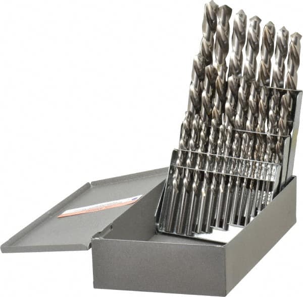 Triumph Twist Drill - 1/16 to 1/2", 118° Point, Bright Finish, High Speed Steel Jobber Length Drill Bit Set - Benchmark Tooling