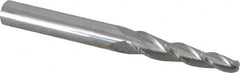 Accupro - 3° Taper Angle per Side, 3/16" Small End Diam, 1-1/4" LOC, Solid Carbide 3 Flute Tapered Ball End Mill - 3" OAL, 5/16" Shank Diam - Benchmark Tooling