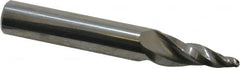 Accupro - 10° Taper Angle per Side, 1/8" Small End Diam, 3/4" LOC, Solid Carbide 3 Flute Tapered Ball End Mill - 2-3/4" OAL, 7/16" Shank Diam - Benchmark Tooling