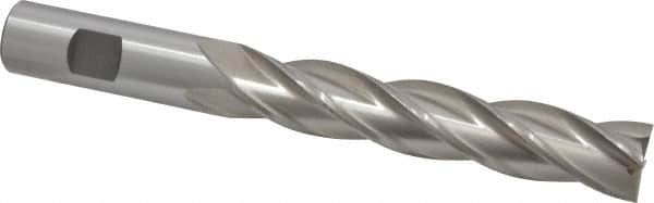 Interstate - 3/4", 4" LOC, 3/4" Shank Diam, 6-1/4" OAL, 4 Flute, High Speed Steel Square End Mill - Single End, Uncoated, Spiral Flute, 30° Helix, Right Hand Cut, Right Hand Flute - Benchmark Tooling