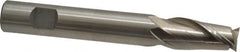 Interstate - 3/4", 1-5/8" LOC, 3/4" Shank Diam, 5-3/8" OAL, 2 Flute, High Speed Steel Square End Mill - Single End, Uncoated, Spiral Flute, 30° Helix, Centercutting, Right Hand Cut, Right Hand Flute - Benchmark Tooling