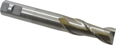 Interstate - 1", 2-1/2" LOC, 1" Shank Diam, 7-1/4" OAL, 2 Flute, High Speed Steel Square End Mill - Single End, Uncoated, Spiral Flute, 30° Helix, Centercutting, Right Hand Cut, Right Hand Flute - Benchmark Tooling