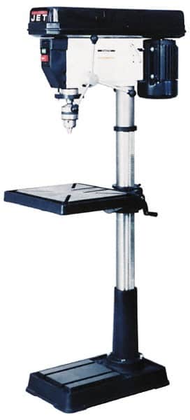 Jet - 16-1/2" Swing, Step Pulley Drill Press - 16 Speed, 3/4 hp, Single Phase - Benchmark Tooling