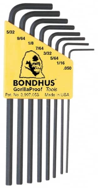 Bondhus - 8 Piece L-Key Hex Key Set - Benchmark Tooling