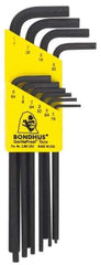 Bondhus - 10 Piece L-Key Hex Key Set - Hex Range 1/16 to 1/4" - Benchmark Tooling
