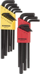 Bondhus - 22 Piece L-Key Hex Key Set - Hex Range 0.05 to 3/8" - Benchmark Tooling