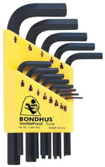 Bondhus - 13 Piece L-Key Hex Key Set - Hex Range 0.05 to 3/8" - Benchmark Tooling