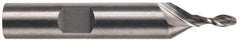 Weldon - 1" Diam, 2-1/4" LOC, 2 Flute High Speed Steel Ball End Mill - Uncoated, Single End, 4-3/4" OAL, 1" Shank Diam, Spiral Flute - Benchmark Tooling
