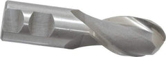 Interstate - 1-1/4" Diam, 2-1/2" LOC, 2 Flute High Speed Steel Ball End Mill - Uncoated, Single End, 5" OAL, 1-1/4" Shank Diam, Spiral Flute - Benchmark Tooling