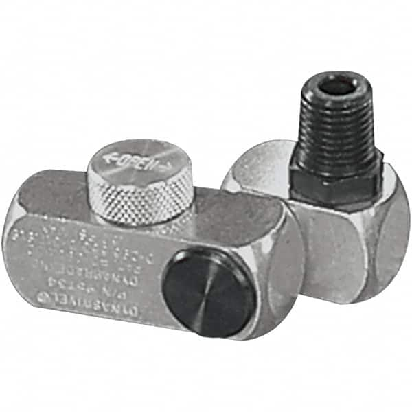 Dynabrade - 1/4 Male x Female NPT Pneumatic Hose Swivel Fitting - Aluminum - Benchmark Tooling