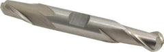 Interstate - 1/2" Diam, 13/16" LOC, 2 Flute High Speed Steel Ball End Mill - Uncoated, Double End, 3-3/4" OAL, 1/2" Shank Diam, Spiral Flute - Benchmark Tooling