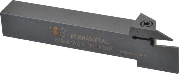 Kennametal - External Thread, 0.67" Max Depth of Cut, 0.079" Min Groove Width, 5" OAL, Left Hand Indexable Grooving Cutoff Toolholder - 3/4" Shank Height x 3/4" Shank Width, A4..02.. Insert Style, A4SM Toolholder Style, Series A4 - Benchmark Tooling