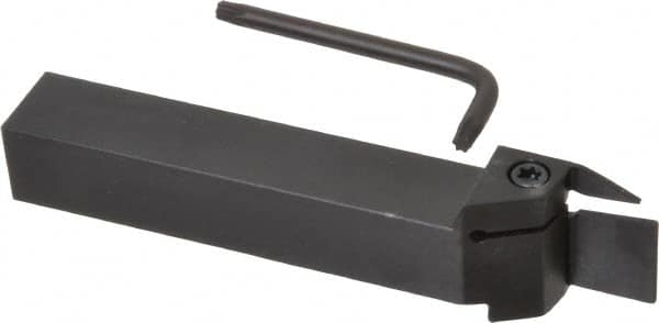 Kennametal - External Thread, 0.67" Max Depth of Cut, 0.079" Min Groove Width, 5" OAL, Right Hand Indexable Grooving Cutoff Toolholder - 3/4" Shank Height x 3/4" Shank Width, A4..02.. Insert Style, A4SM Toolholder Style, Series A4 - Benchmark Tooling