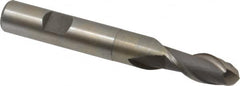 Interstate - 7/16" Diam, 1" LOC, 2 Flute High Speed Steel Ball End Mill - Uncoated, Single End, 3-11/16" OAL, 1/2" Shank Diam, Spiral Flute - Benchmark Tooling