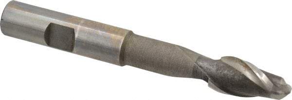 Interstate - 1/2" Diam, 1" LOC, 2 Flute High Speed Steel Ball End Mill - Uncoated, Single End, 4" OAL, 1/2" Shank Diam, Spiral Flute - Benchmark Tooling
