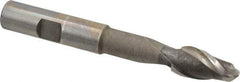 Interstate - 1/2" Diam, 1" LOC, 2 Flute High Speed Steel Ball End Mill - Uncoated, Single End, 4" OAL, 1/2" Shank Diam, Spiral Flute - Benchmark Tooling