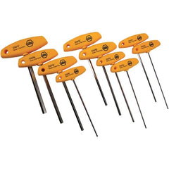 Wiha - 10 Piece, T-Handle Cushion Grip Hex Key Set - 3/32 to 3/8" Range, - Benchmark Tooling