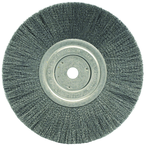 8" Diameter - 5/8" Arbor Hole - Crimped Stainless Straight Wheel - Benchmark Tooling