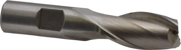 Interstate - 18mm, 1-5/16" LOC, 5/8" Shank Diam, 3-5/16" OAL, 2 Flute, Cobalt Square End Mill - Single End, Uncoated, Spiral Flute, Centercutting, Right Hand Cut, Right Hand Flute - Benchmark Tooling