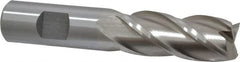Interstate - 20mm, 1-7/8" LOC, 3/4" Shank Diam, 4-1/8" OAL, 4 Flute, Cobalt Square End Mill - Single End, Uncoated, Spiral Flute, 30° Helix, Centercutting, Right Hand Cut, Right Hand Flute - Benchmark Tooling