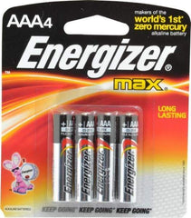 Energizer - Size AAA, Alkaline, 4 Pack, Standard Battery - 1.5 Volts, Button Tab Terminal, LR03, ANSI, IEC Regulated - Benchmark Tooling