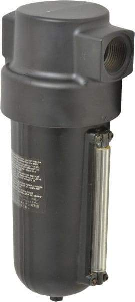 Norgren - 1" Port, 11.88" High x 4-3/4" Wide Heavy Duty Filter with Metal Bowl, Automatic Drain - 425 SCFM, 250 Max psi, 150°F Max Temp, Sight Glass Included, 32 oz Bowl Capacity - Benchmark Tooling