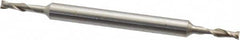 Interstate - 3/32", 9/32" LOC, 3/16" Shank Diam, 2-5/8" OAL, 2 Flute, High Speed Steel Square End Mill - Double End, Uncoated, Spiral Flute, 30° Helix, Centercutting, Right Hand Cut, Right Hand Flute - Benchmark Tooling