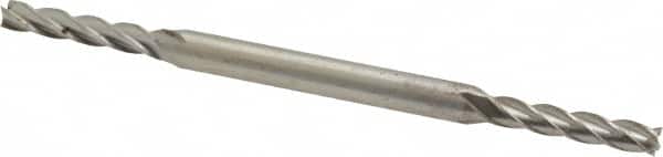 Interstate - 9/64", 3/4" LOC, 3/16" Shank Diam, 3-1/8" OAL, 4 Flute, High Speed Steel Square End Mill - Double End, Uncoated, Spiral Flute, Centercutting, Right Hand Cut, Right Hand Flute - Benchmark Tooling