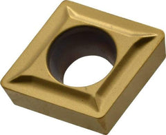 Kennametal - CCMT21.51 LF Grade KT315 Cermet Turning Insert - TiN/TiCN/TiN Finish, 80° Diamond, 1/4" Inscr Circle, 3/32" Thick, 1/64" Corner Radius - Benchmark Tooling