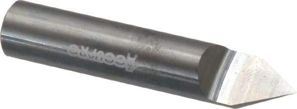 Accupro - 60° Incl Angle, 3/8" Shank Diam, 2" OAL, 3/8" Cut Diam, Conical Engraving Cutter - 1/2" LOC, 1 Flute, Right Hand Cut, Micrograin Solid Carbide, Uncoated - Benchmark Tooling