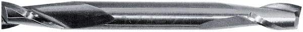 Atrax - 7/16", 7/8" LOC, 1/2" Shank Diam, 4" OAL, 2 Flute, Solid Carbide Square End Mill - Double End, TiN Finish, Spiral Flute, 30° Helix, Centercutting, Right Hand Cut - Benchmark Tooling