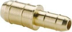 Parker - 11/64 x 3/8" Tube ID, Metal Barbed Union Tube Reducer - Brass, 1/4 x 1/2" Tube OD - Benchmark Tooling