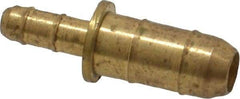 Parker - 3/32 x 11/64" Tube ID, Metal Barbed Union Tube Reducer - Brass, 1/4 x 5/32" Tube OD - Benchmark Tooling