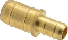 Parker - 1/4 x 3/8" Tube ID, Metal Barbed Union Tube Reducer - Brass, 3/8 x 1/2" Tube OD - Benchmark Tooling