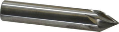 Made in USA - 3/8" Shank Diam, 7 Flute 60° Solid Carbide Countersink - Bright Finish, 2" OAL, Right Hand Cut - Benchmark Tooling