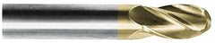 Hertel - 11/16" Diam, 1-3/8" LOC, 4 Flute Solid Carbide Ball End Mill - Uncoated, Single End, 4" OAL, 3/4" Shank Diam - Benchmark Tooling