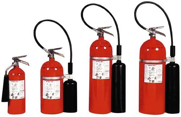 Kidde - 20 Lb, 10-B:C Rated, Carbon Dioxide Fire Extinguisher - 8" Diam x 26" High, 850 psi, 8' Discharge in 17 sec, Rechargeable, Aluminum Cylinder - Benchmark Tooling