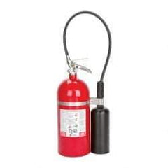 Kidde - 10 Lb, 10-B:C Rated, Carbon Dioxide Fire Extinguisher - 6.87" Diam x 19.37" High, 850 psi, 8' Discharge in 10 sec, Rechargeable, Aluminum Cylinder - Benchmark Tooling